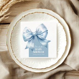 Blaue Schleife Baby Boy Elegante Babyparty Serviette
