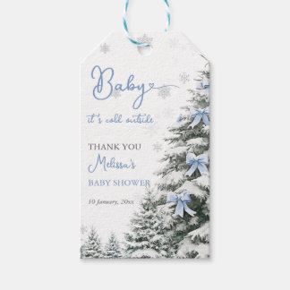Blaue Schleife Baby, es ist kalt draußen Winter-Ba Geschenkanhänger