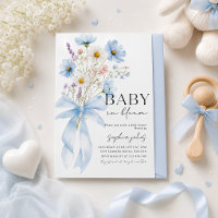 Blaue Schleife Baby in Blüte Junge Babyparty-Einla