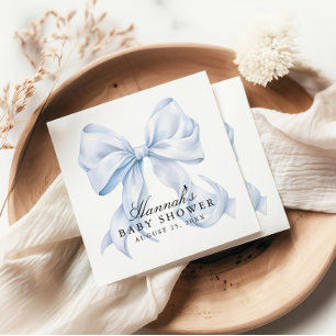Blaue Schleife Baby Shower Coquette Schleife Serviette