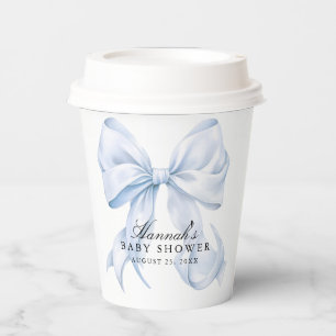 Blaue Schleife Baby Shower Coquette Schleife Thema Pappbecher