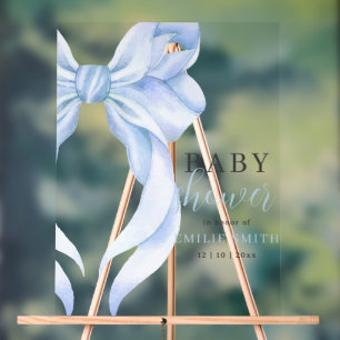 Blaue Schleife Baby Shower Einladung, Junge Baby S Acrylschild