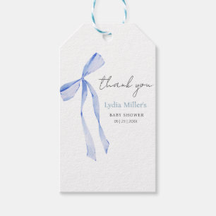 Blaue Schleife Baby Shower Einladung, Junge Baby S Geschenkanhänger
