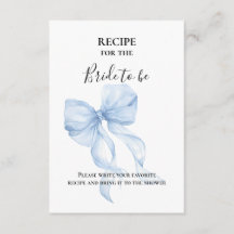 Blaue Schleife Brautdusche Rezept Beilage Karte