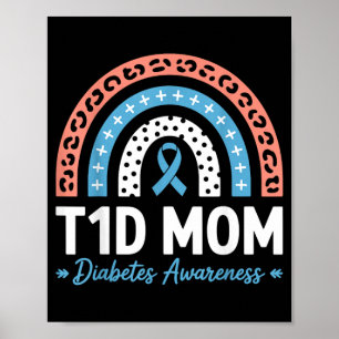 Blaue-Schleife-Diabetes-Bewusstseinsillustration Poster