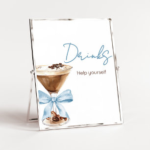 Blaue Schleife Espresso Martini Baby Shower Geträn Poster
