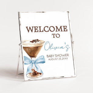 Blaue Schleife Espresso Martini Baby Shower Willko Poster