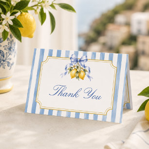 Blaue Schleife Italienische Zitrone Ciao Baby Show Dankeskarte