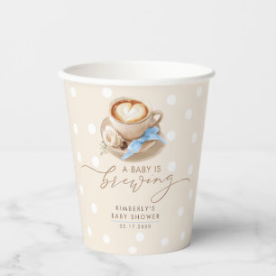 Blaue Schleife Kaffee Baby Is Brewing Junge Baby S Pappbecher