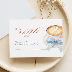 Blaue Schleife Kaffee-Windel-Raffle-Karte Begleitkarte