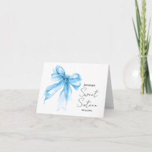 Blaue Schleife Kokette Schrift Süße 16 Danke