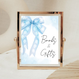Blaue Schleife Little Boo Baby Shower Bücher und G Poster