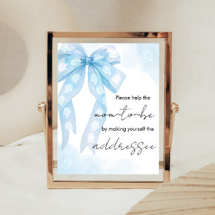Blaue Schleife Little Boo Baby Shower Umschlag-Sta Poster