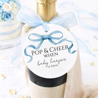 Blaue Schleife Pop And Cheer  Geschenkanhänger