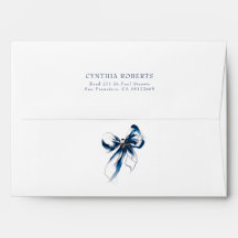Blaue Schleife Romantisch Elegant Chic Rücksendead