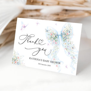 Blaue Schleife Schmetterling Baby Shower Dankeskar Dankeskarte