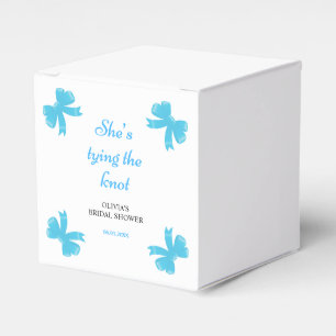 Blaue Schleife, sie macht den Knoten, Brautparty Geschenkschachtel
