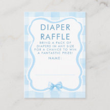 Blaue Schleife Windelraffel Baby Shower Tickets