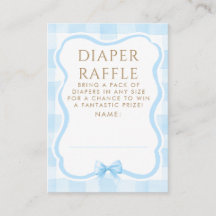 Blaue Schleife Windelraffel Baby Shower Tickets