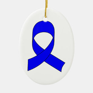 Blaue Schleife Zeichnend Keramik Ornament
