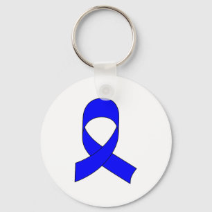 Blaue Schleife Zeichnend Schlüsselanhänger