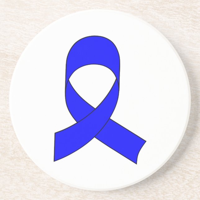 Blaue Schleife Zeichnend Untersetzer (Vorne)