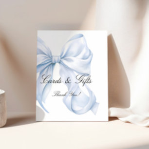 Blaue Schleifen Karten und Geschenke Schild, Coque Poster