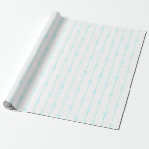 Blaue Schleifen und Streifen Geschenkpapier