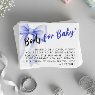 Blaue Schleifenband Süße Babyparty Buchanfrage Begleitkarte