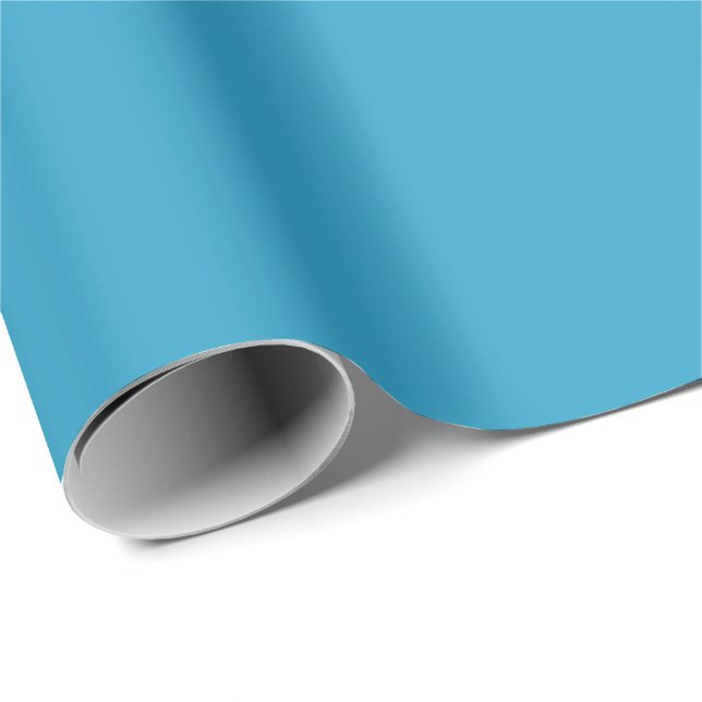 Blaue Schlichte Farbe Geschenkpapier (Rolleneckpunkt)