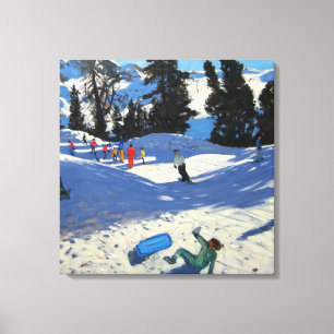 Blaue Schlitten-Schönheit Plagne Leinwanddruck