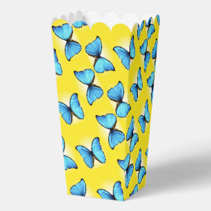 Blaue Schmetterlinge auf Gelb Geschenkschachtel