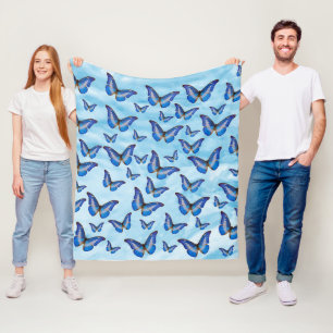 Blaue Schmetterlinge Fleece-Decke Fleecedecke