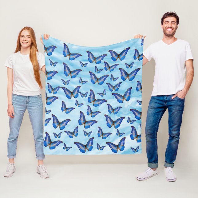 Blaue Schmetterlinge Fleece-Decke Fleecedecke (Beispiel)