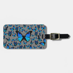 blaue Schmetterlinge - Gepäckanhänger
