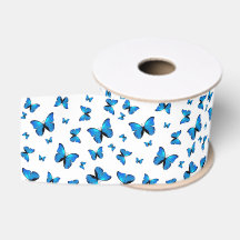 Blaue Schmetterlinge Grosgrain