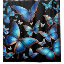 Blaue Schmetterlinge im Flug