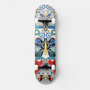 Blaue Schmetterlinge Insekten Wirbel Retromohn coo Skateboard