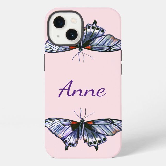 Blaue Schmetterlinge iPhone Hülle (Rückseite)