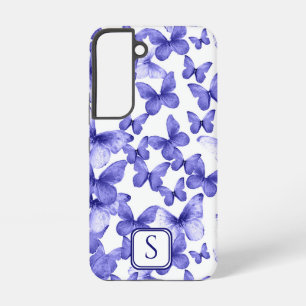 Blaue Schmetterlinge Moderne, elegante, benutzerde Samsung Galaxy Hülle