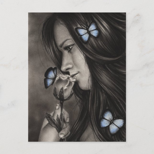 Blaue Schmetterlinge Postkarte (Vorderseite)