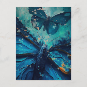 Blaue Schmetterlinge Postkarte