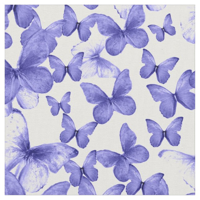 Blaue Schmetterlinge Quilten oder Bastelstoff Stoff (Nahaufnahme)