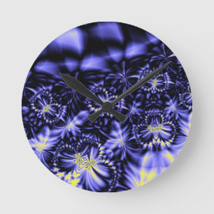 Blaue Schmetterlinge Runde Wanduhr