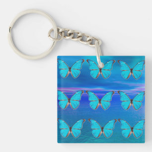 Blaue Schmetterlinge Schlüsselanhänger