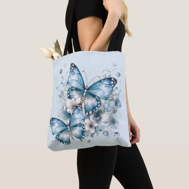 Blaue Schmetterlinge Tasche (Von Nahem)