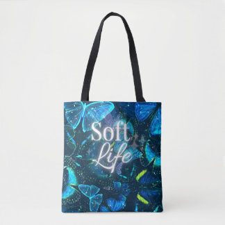 Blaue Schmetterlings-Ästhetik Soft-Life-Inspiratio Tasche