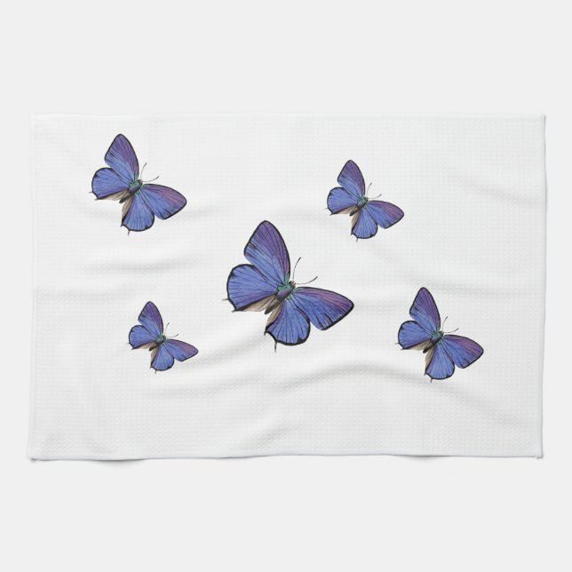 blaue Schmetterlings-Geschirrtücher Handtuch (Horizontal)