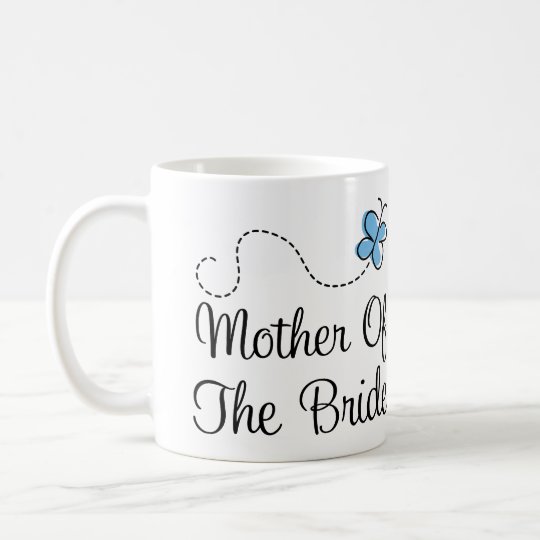 Blaue Schmetterlings-Hochzeits-Mutter der Kaffeetasse
