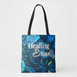 blaue Schmetterlings-Launen-Ästhetik Inspirationsz Tasche